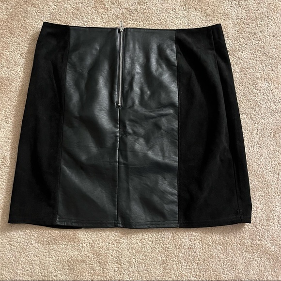 Faux Leather and Suede A Line skirt - Picture 2 of 8